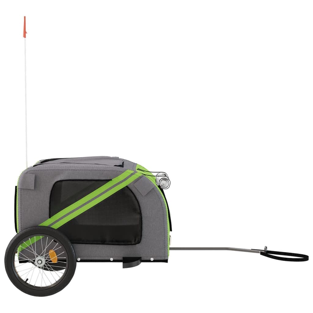 Rimorchio da Bici per Animali Verde e Grigio Oxford e Ferro — miniatura 5 di 12