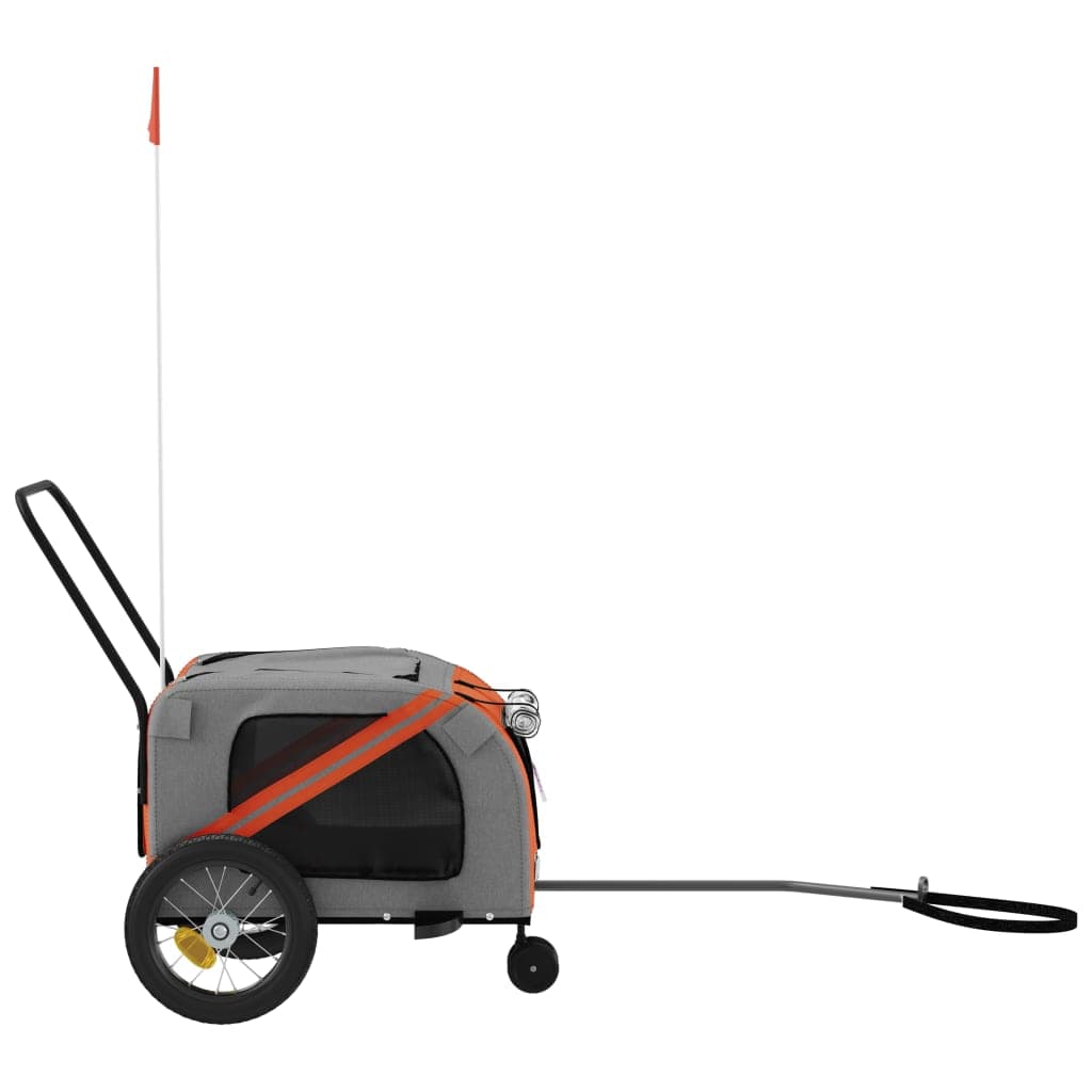 Rimorchio da Bici per Animali Arancione e Nero Oxford e Ferro — miniatura 5 di 12
