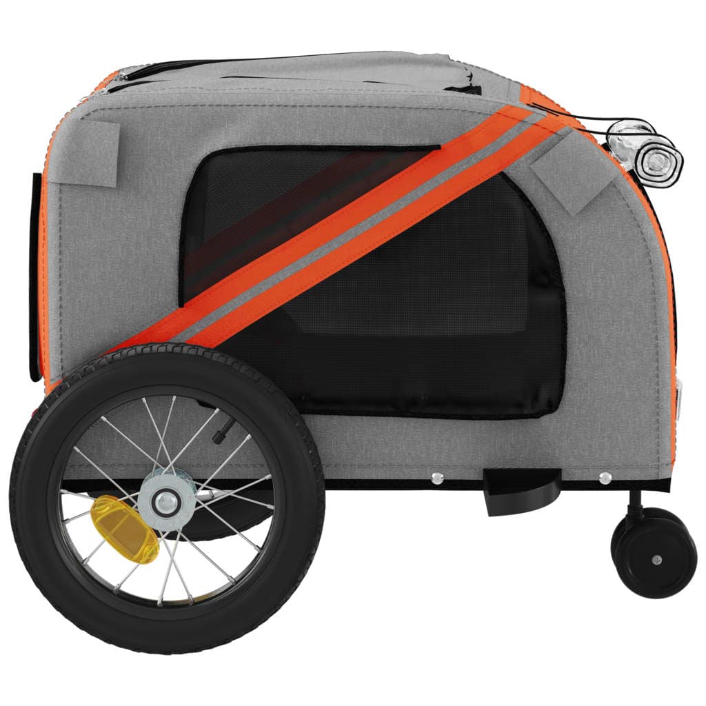 Rimorchio da Bici per Animali Arancione e Nero Oxford e Ferro — miniatura 6 di 12