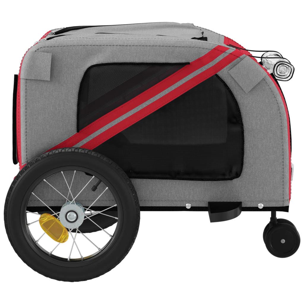 Rimorchio da Bici per Animali Rosso e Nero Oxford e Ferro — miniatura 6 di 12
