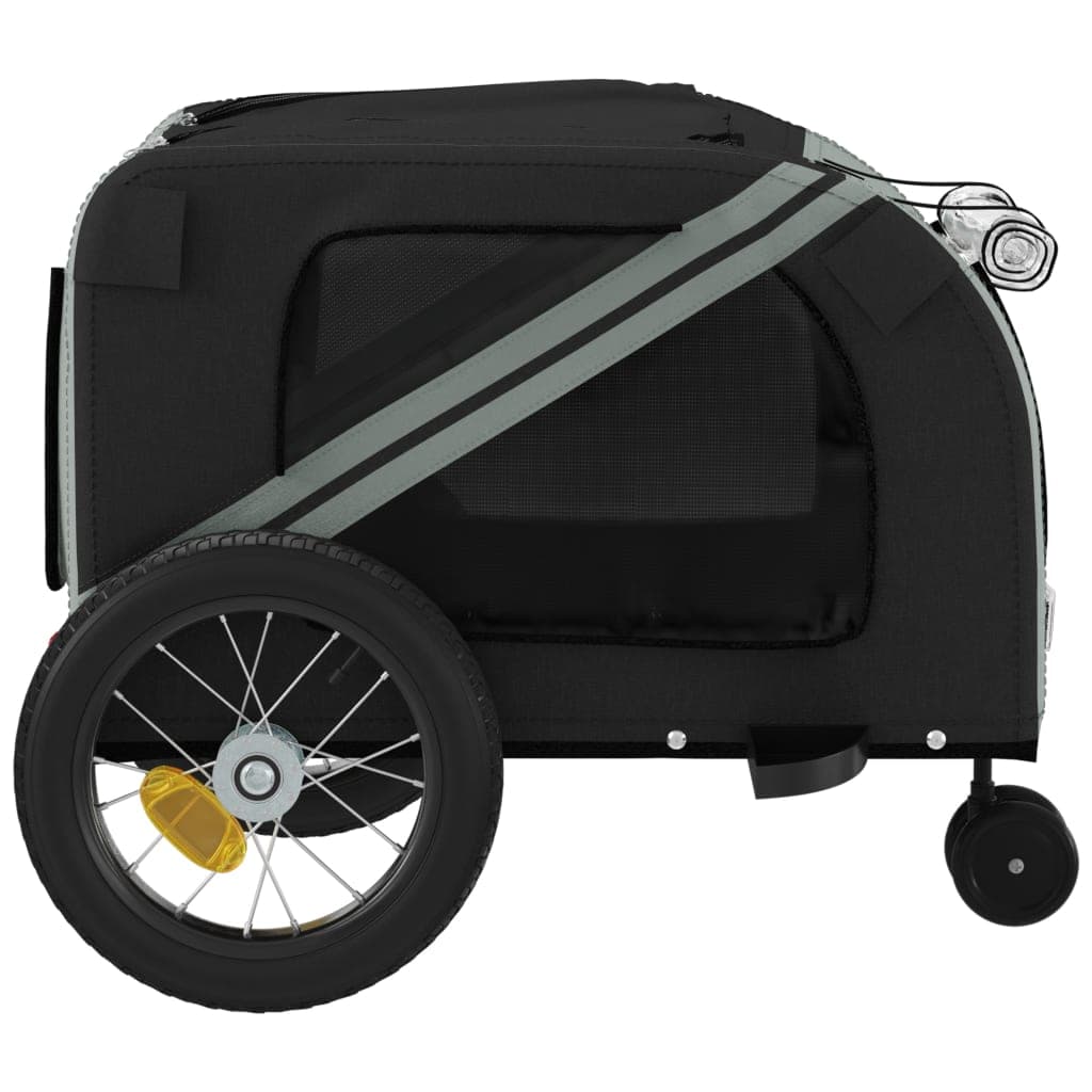 Rimorchio da Bici per Animali Grigio e Nero Oxford e Ferro — miniatura 6 di 12