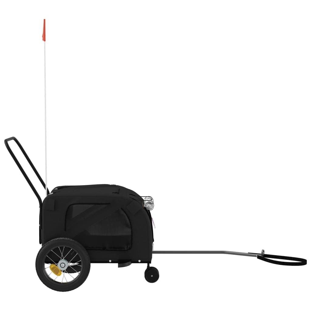 Rimorchio da Bici per Animali Nero Oxford e Ferro — miniatura 5 di 12
