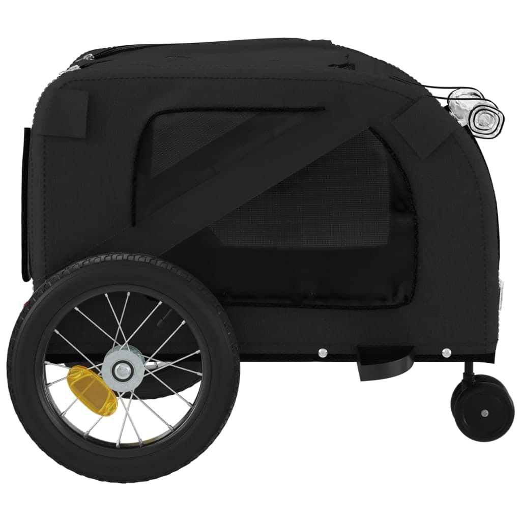 Rimorchio da Bici per Animali Nero Oxford e Ferro — miniatura 6 di 12