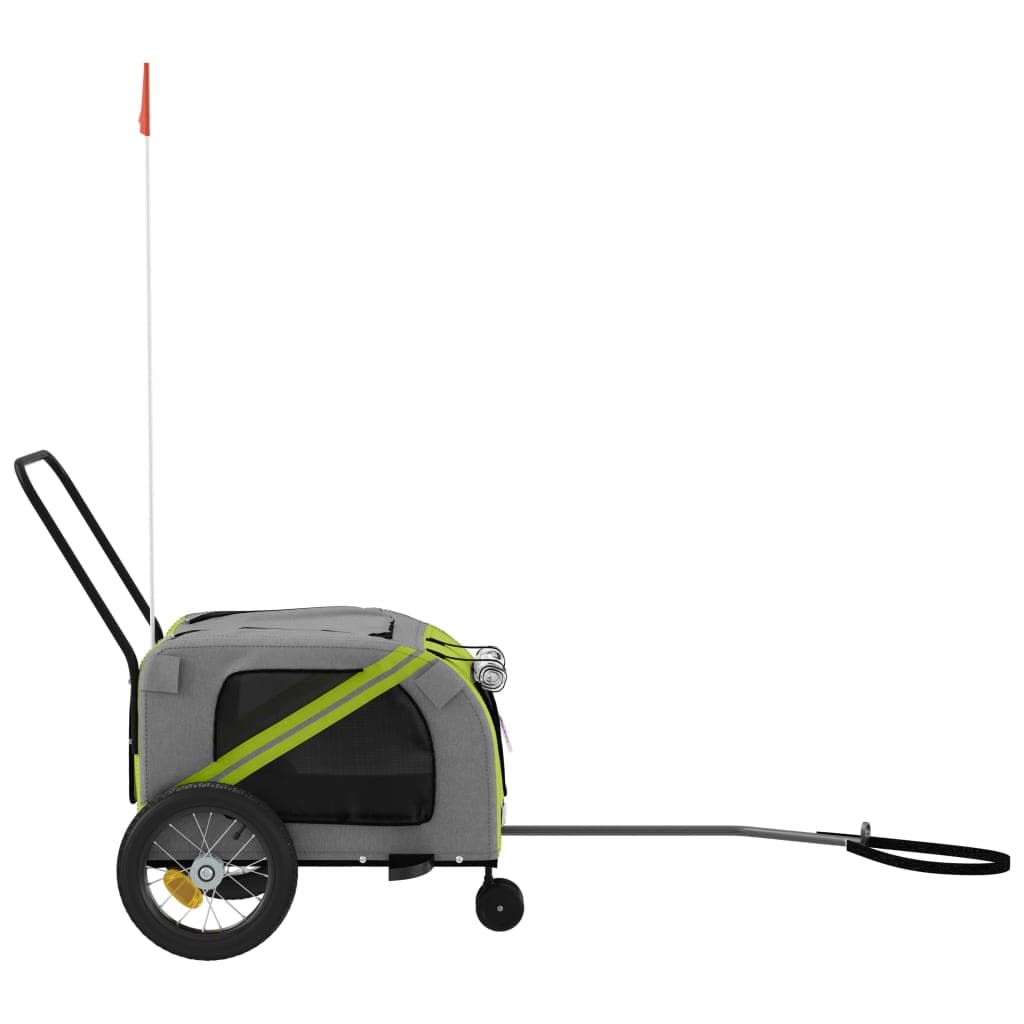 Rimorchio da Bici per Animali Verde e Nero Oxford e Ferro — miniatura 5 di 12