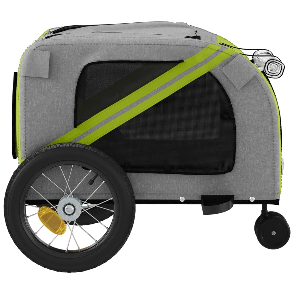 Rimorchio da Bici per Animali Verde e Nero Oxford e Ferro — miniatura 6 di 12