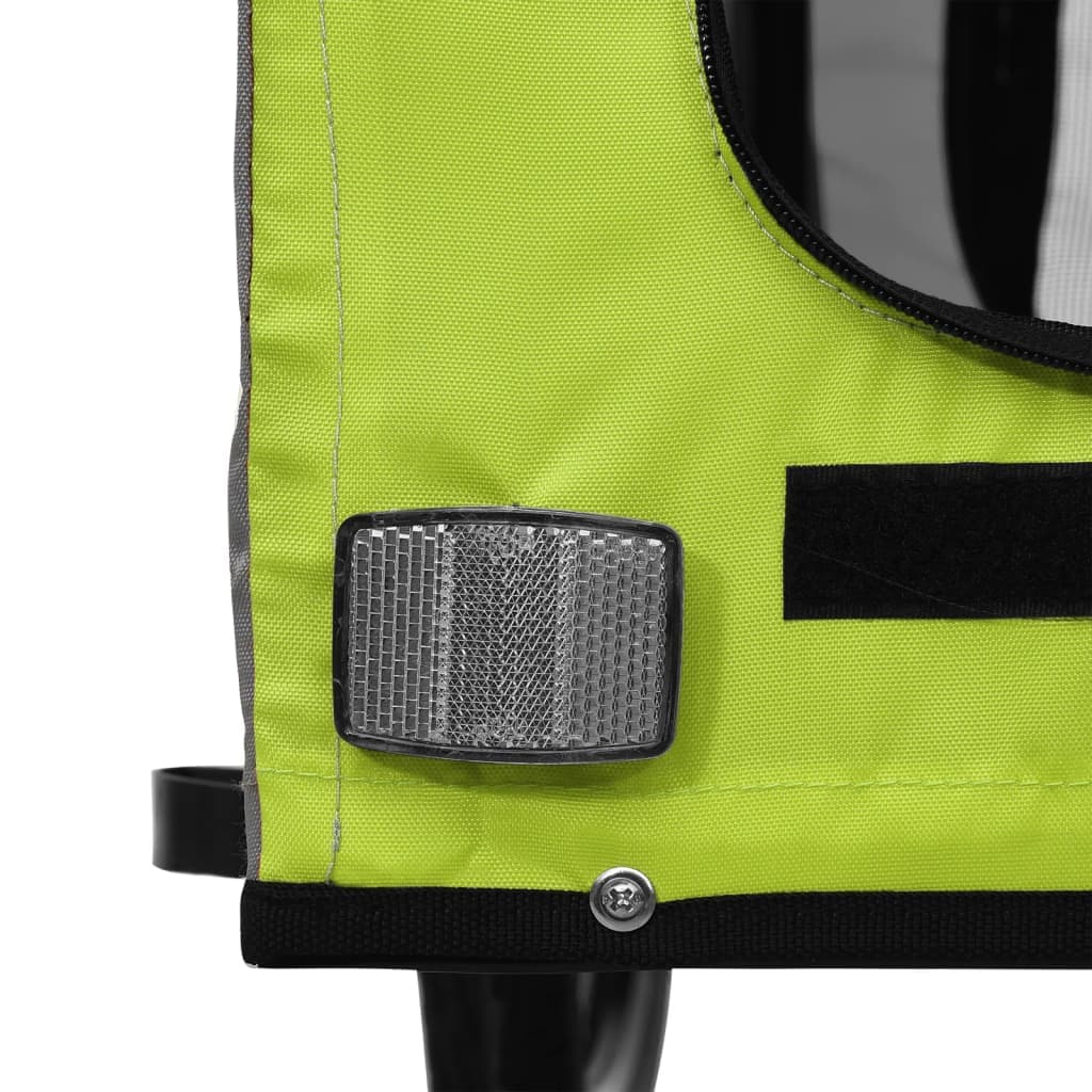 Rimorchio da Bici per Animali Verde e Nero Oxford e Ferro — miniatura 10 di 12