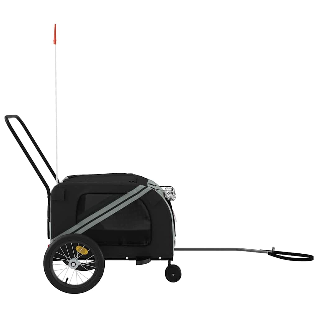 Rimorchio da Bici per Animali Grigio e Nero Oxford e Ferro — miniatura 5 di 12