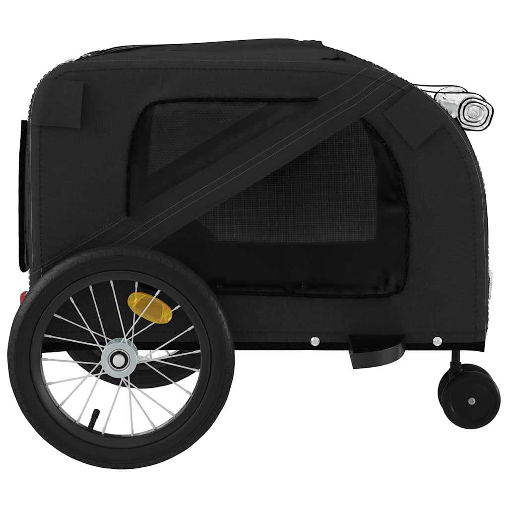 Rimorchio da Bici per Animali Nero Oxford e Ferro — miniatura 6 di 12