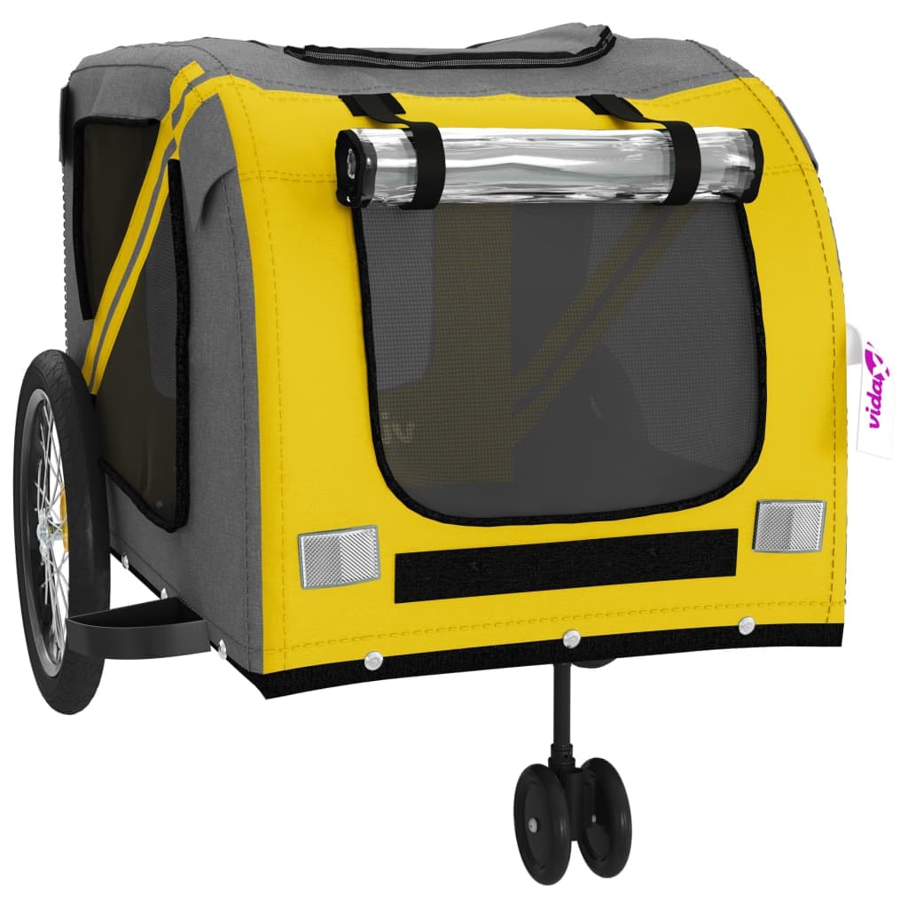 Rimorchio da Bici per Animali Giallo e Grigio Oxford e Ferro — miniatura 4 di 12