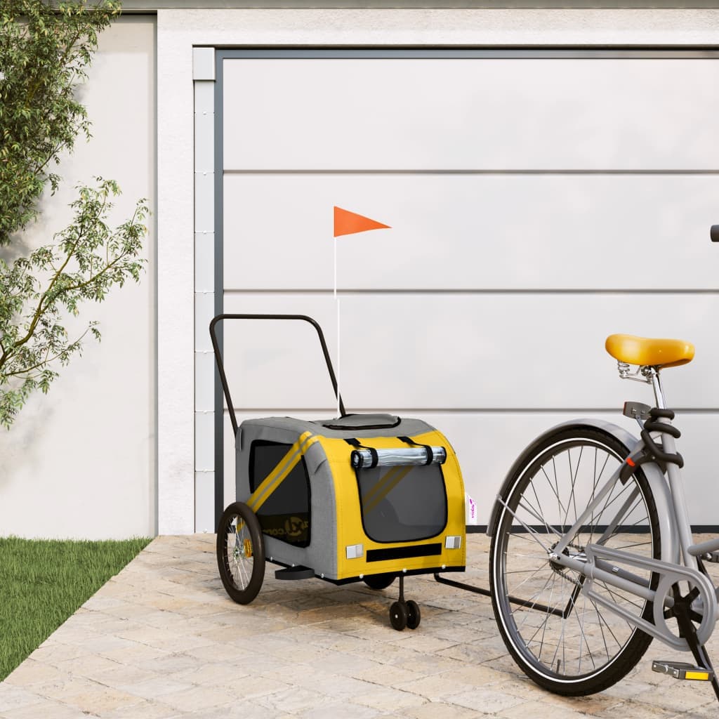 Rimorchio da Bici per Animali Giallo e Grigio Oxford e Ferro — miniatura 1 di 12
