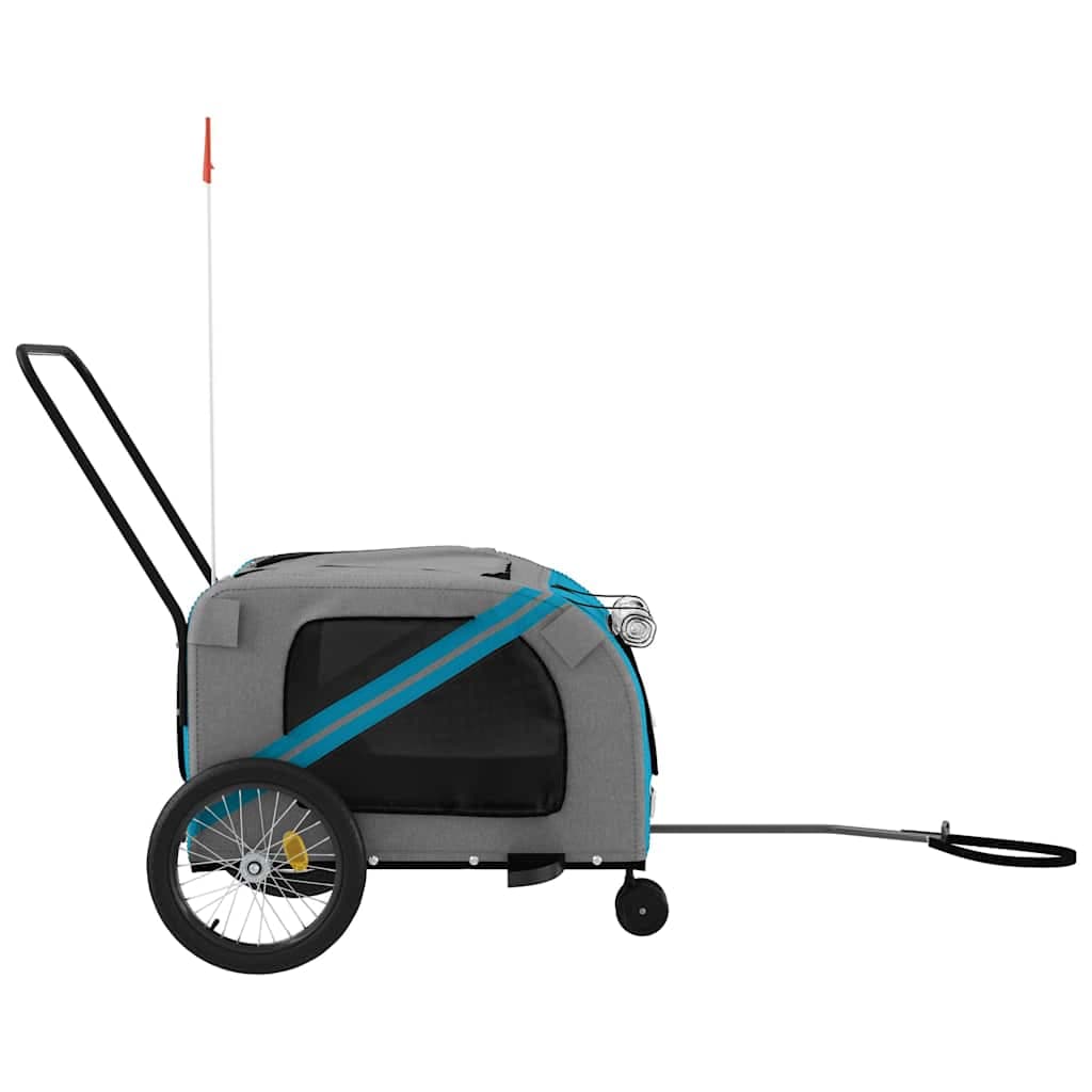 Rimorchio da Bici per Animali Blu e Grigio Oxford e Ferro — miniatura 5 di 12
