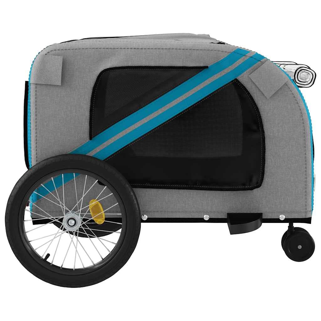 Rimorchio da Bici per Animali Blu e Grigio Oxford e Ferro — miniatura 6 di 12