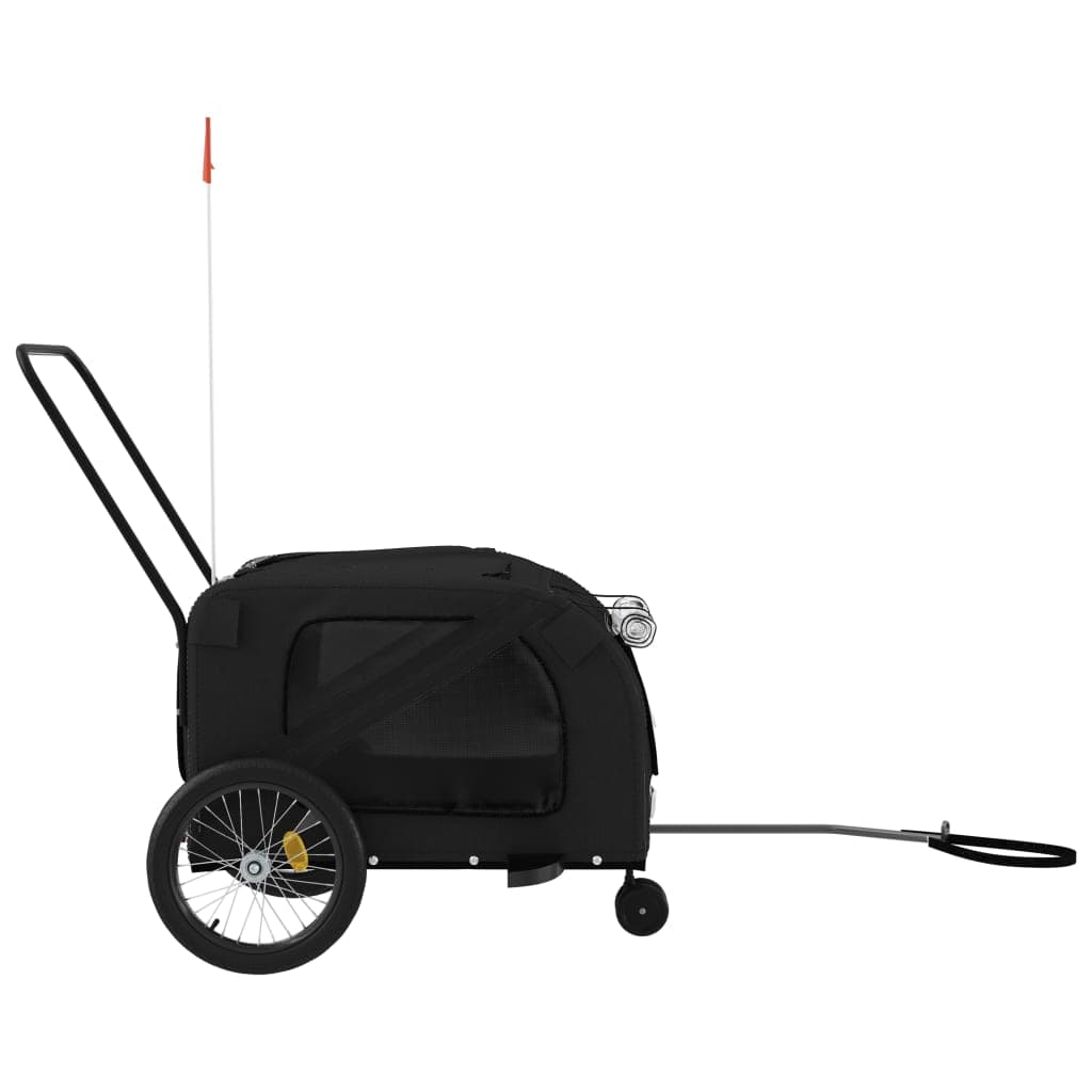 Rimorchio da Bici per Animali Nero Oxford e Ferro — miniatura 5 di 12