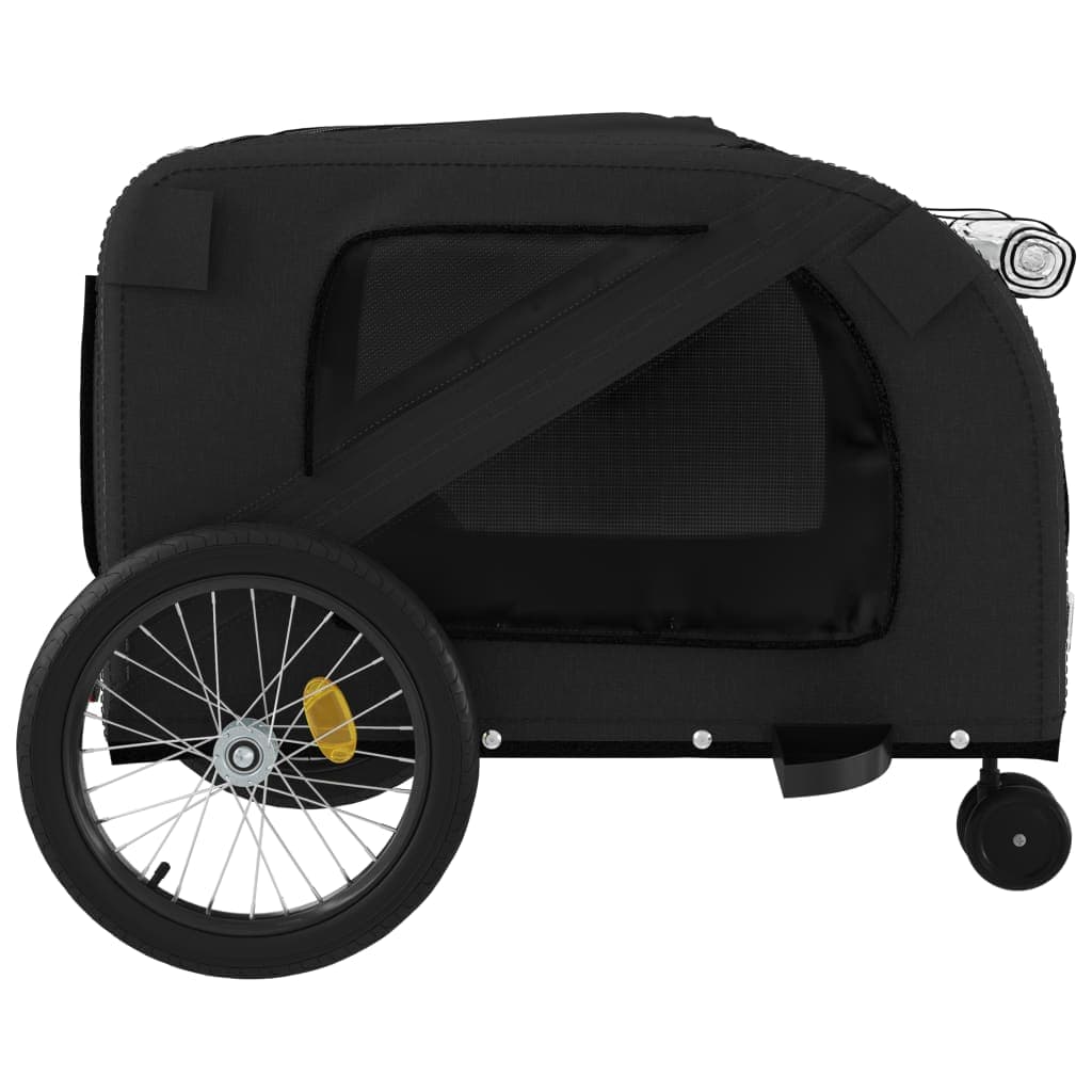 Rimorchio da Bici per Animali Nero Oxford e Ferro — miniatura 6 di 12