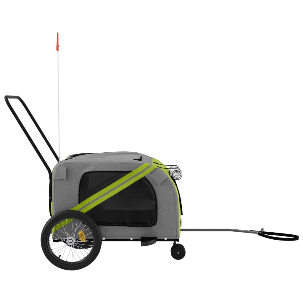 Rimorchio da Bici per Animali Verde e Grigio Oxford e Ferro — miniatura 5 di 12