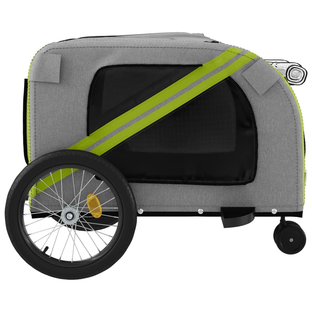 Rimorchio da Bici per Animali Verde e Grigio Oxford e Ferro — miniatura 6 di 12