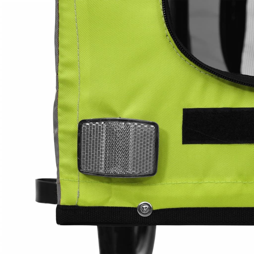 Rimorchio da Bici per Animali Verde e Grigio Oxford e Ferro — miniatura 10 di 12
