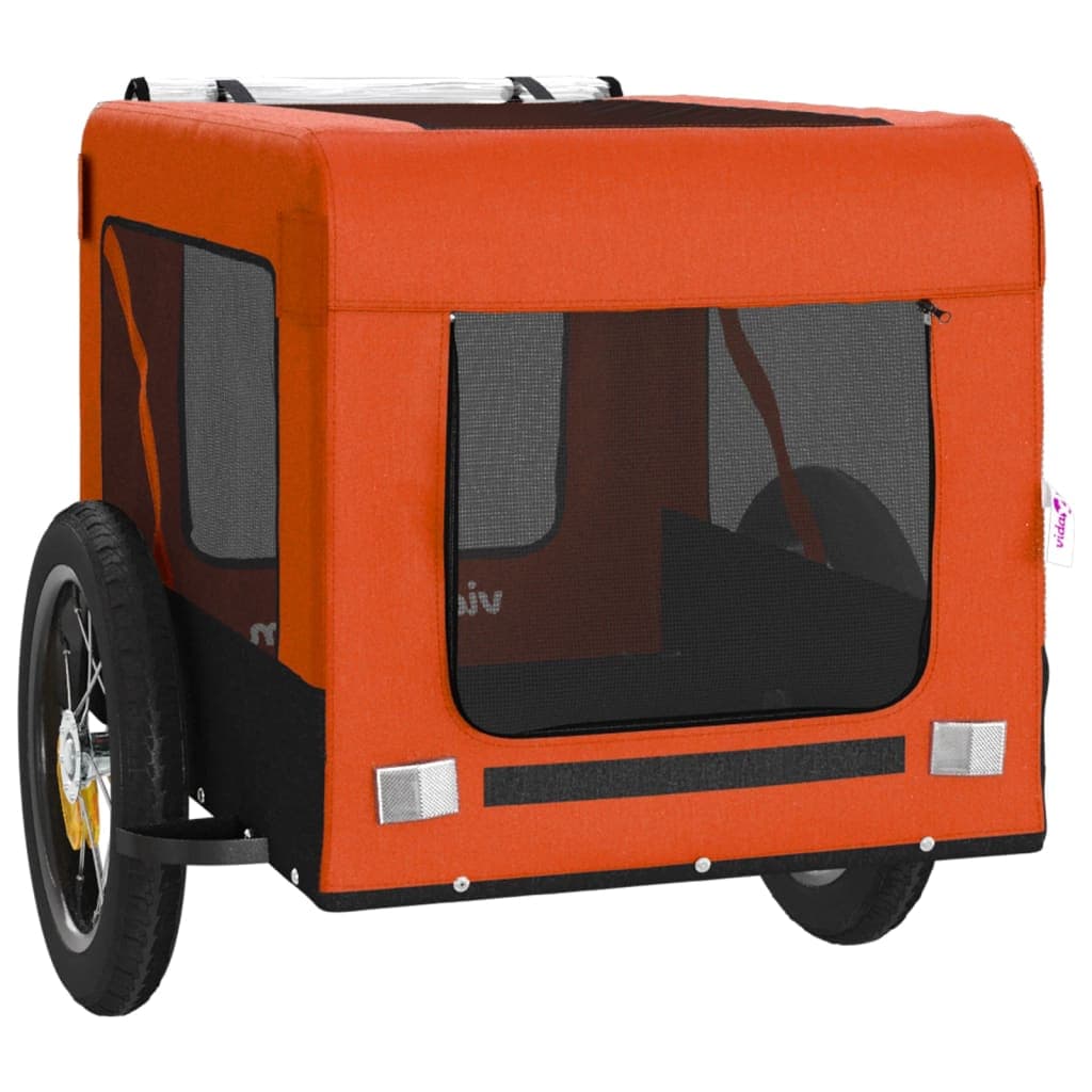Rimorchio da Bici per Animali Arancione e Nero Oxford e Ferro — miniatura 5 di 12