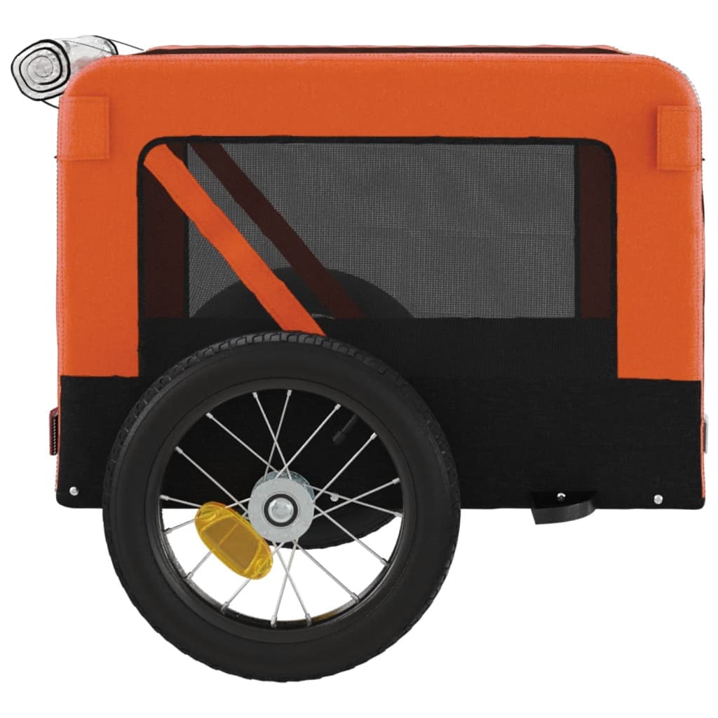 Rimorchio da Bici per Animali Arancione e Nero Oxford e Ferro — miniatura 7 di 12
