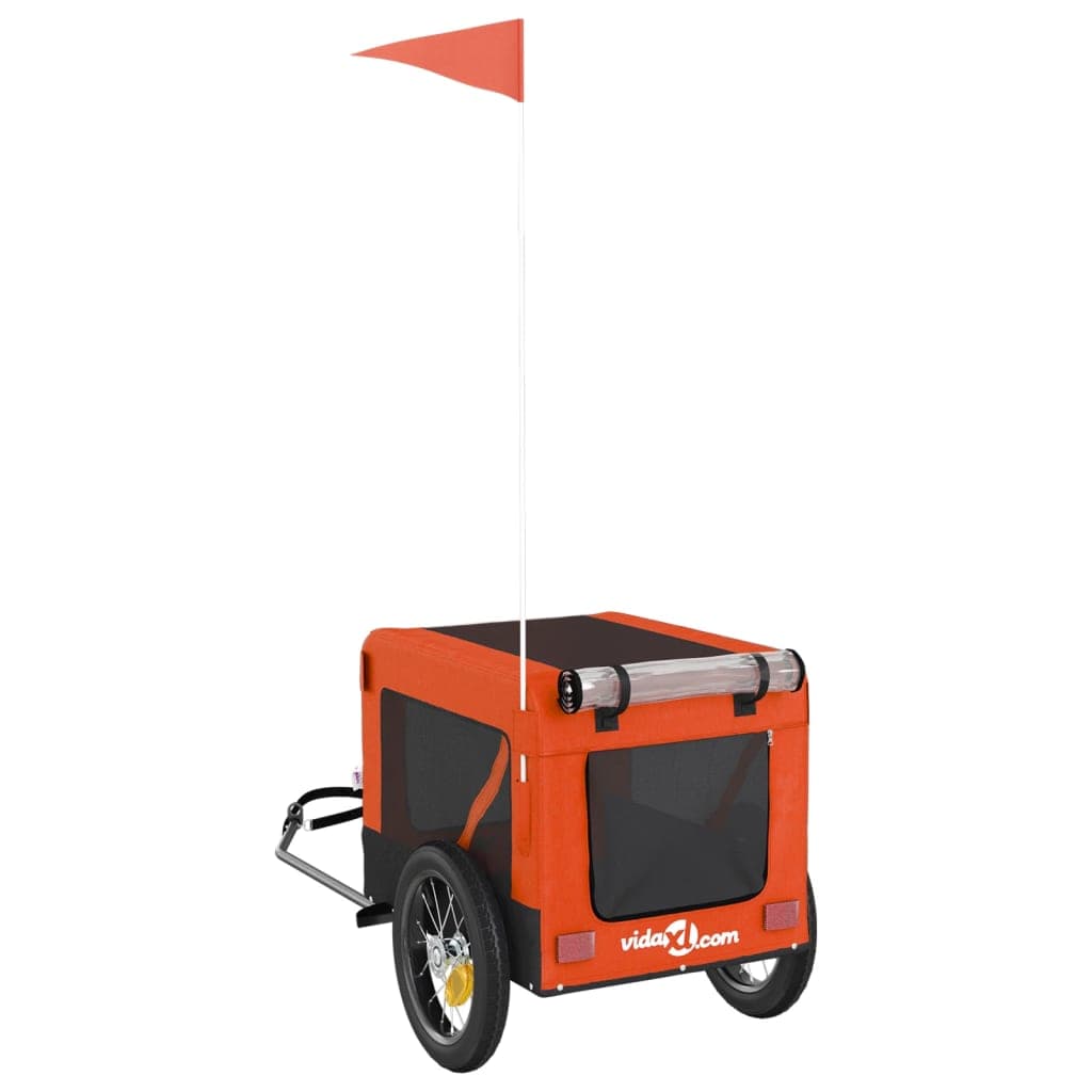Rimorchio da Bici per Animali Arancione e Nero Oxford e Ferro — miniatura 8 di 12