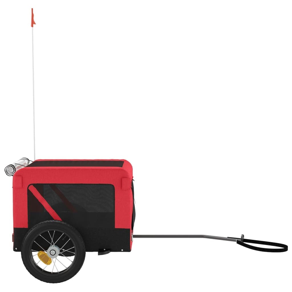 Rimorchio da Bici per Animali Rosso e Nero Oxford e Ferro — miniatura 6 di 12