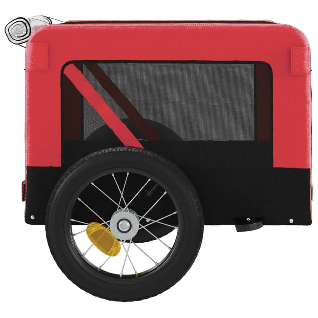 Rimorchio da Bici per Animali Rosso e Nero Oxford e Ferro — miniatura 7 di 12