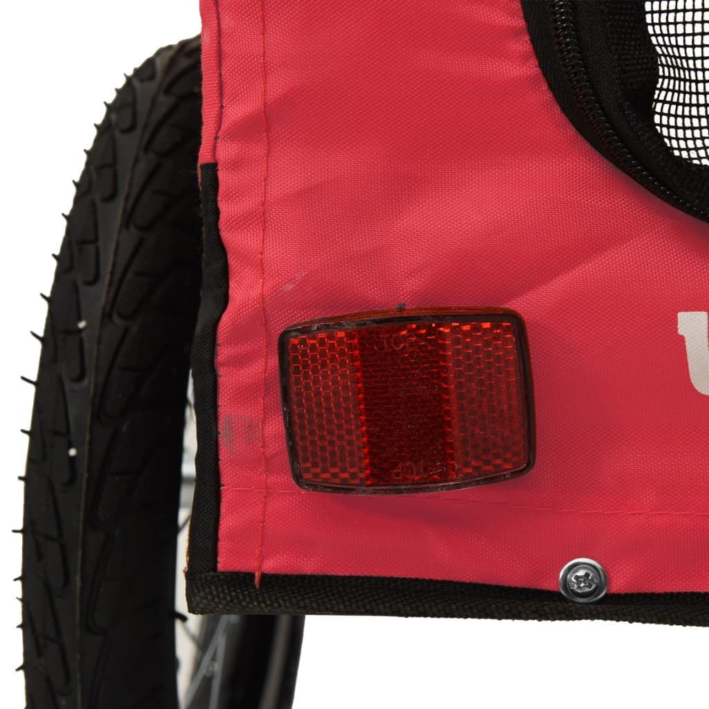 Rimorchio da Bici per Animali Rosso e Nero Oxford e Ferro — miniatura 10 di 12