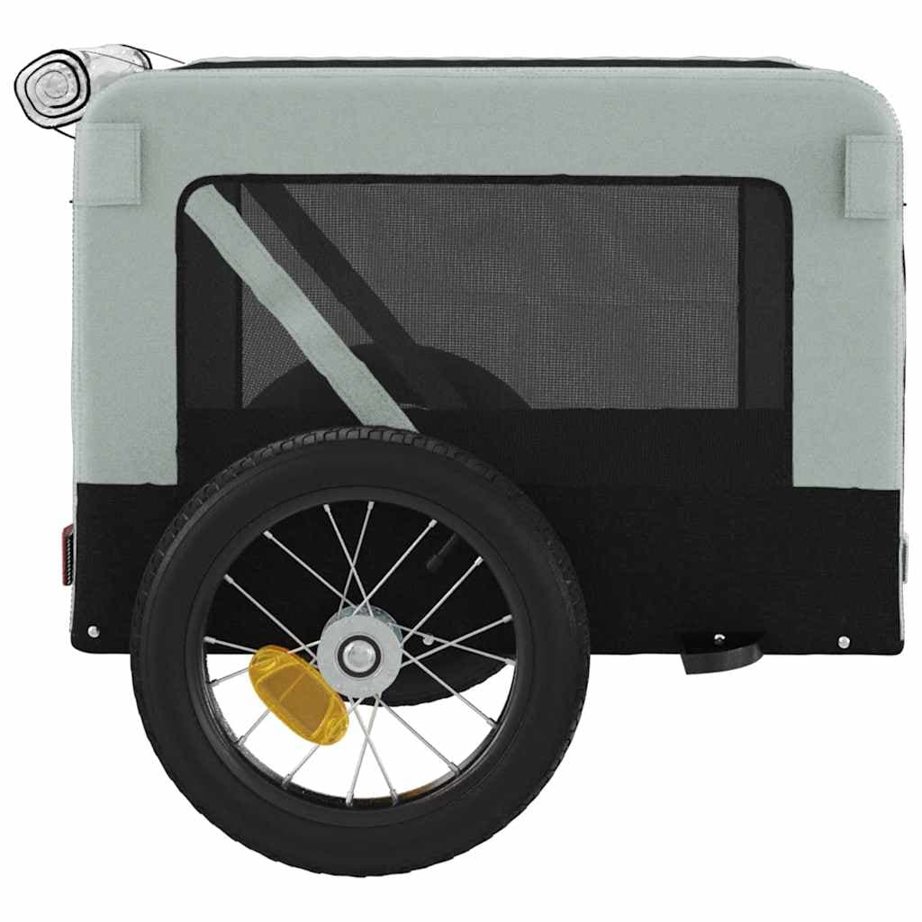 Rimorchio da Bici per Animali Grigio e Nero Oxford e Ferro — miniatura 7 di 12