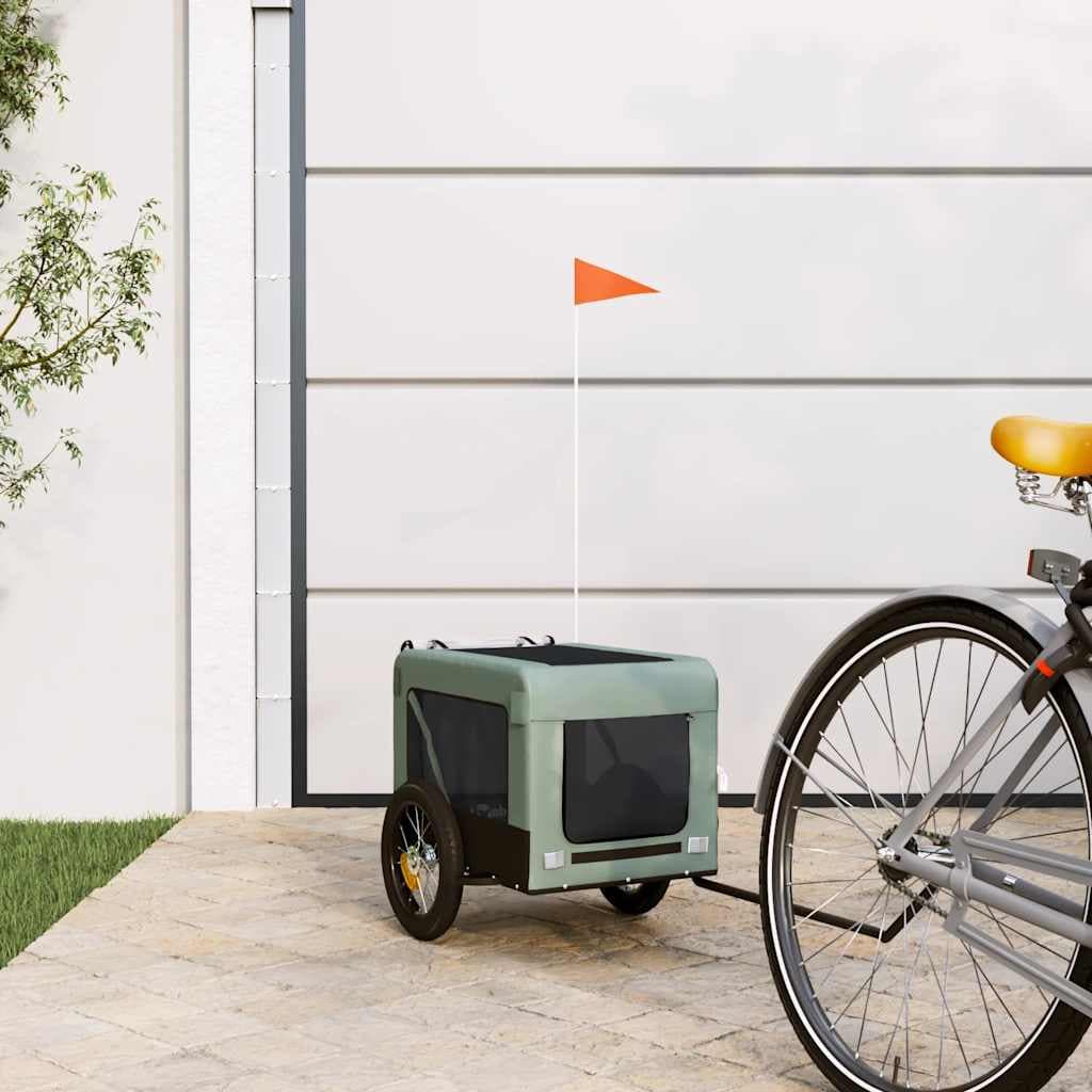 Rimorchio da Bici per Animali Grigio e Nero Oxford e Ferro — miniatura 1 di 12