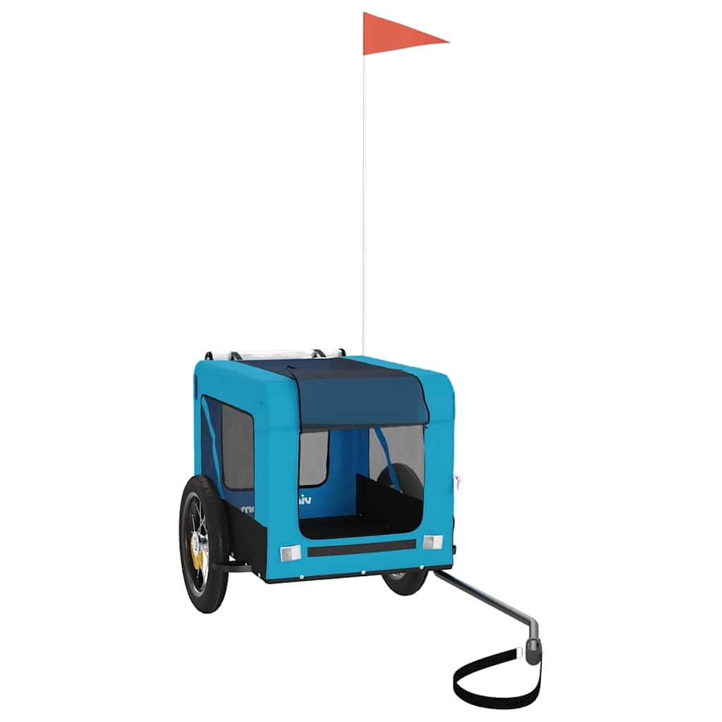 Rimorchio da Bici per Animali Blu e Nero Oxford e Ferro — miniatura 3 di 12