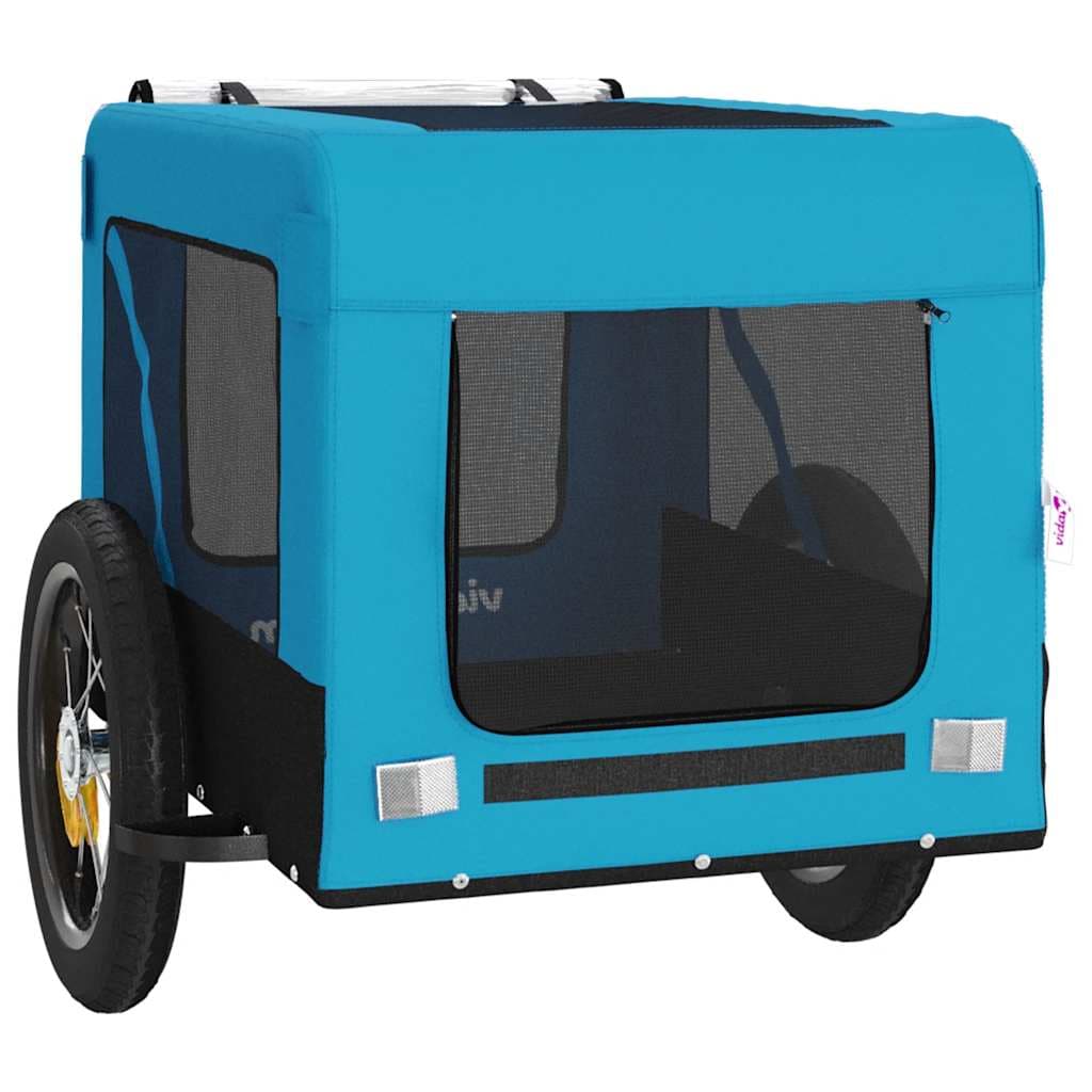 Rimorchio da Bici per Animali Blu e Nero Oxford e Ferro — miniatura 5 di 12