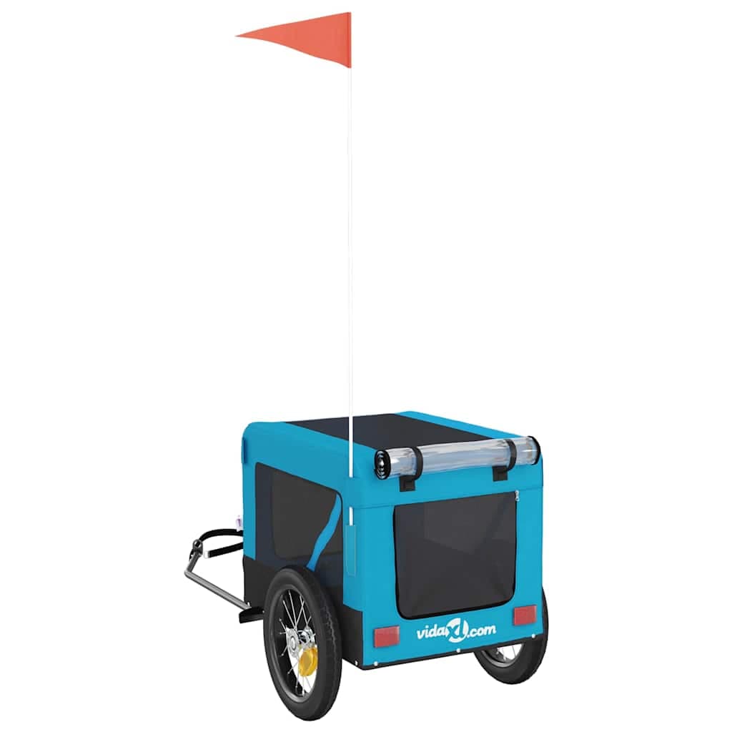 Rimorchio da Bici per Animali Blu e Nero Oxford e Ferro — miniatura 8 di 12
