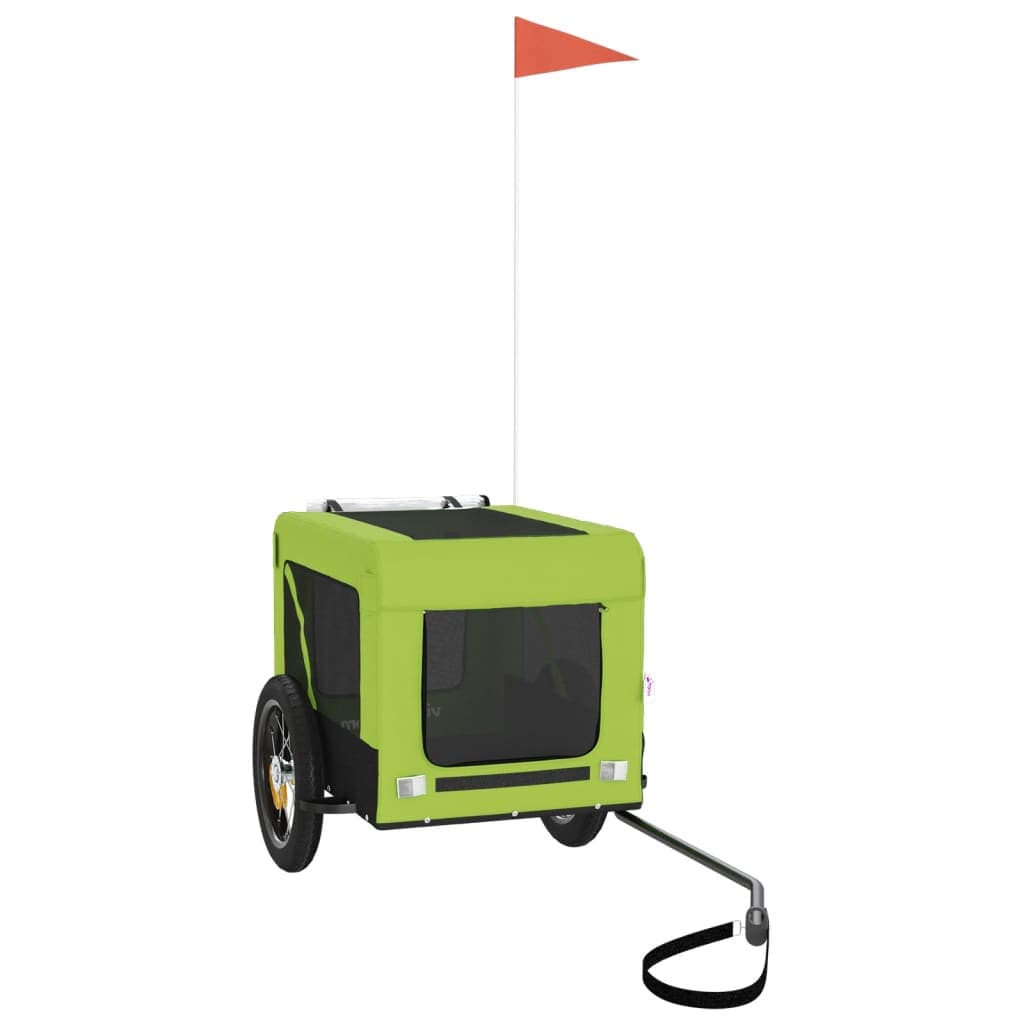 Rimorchio da Bici per Animali Verde e Nero Oxford e Ferro — miniatura 3 di 12