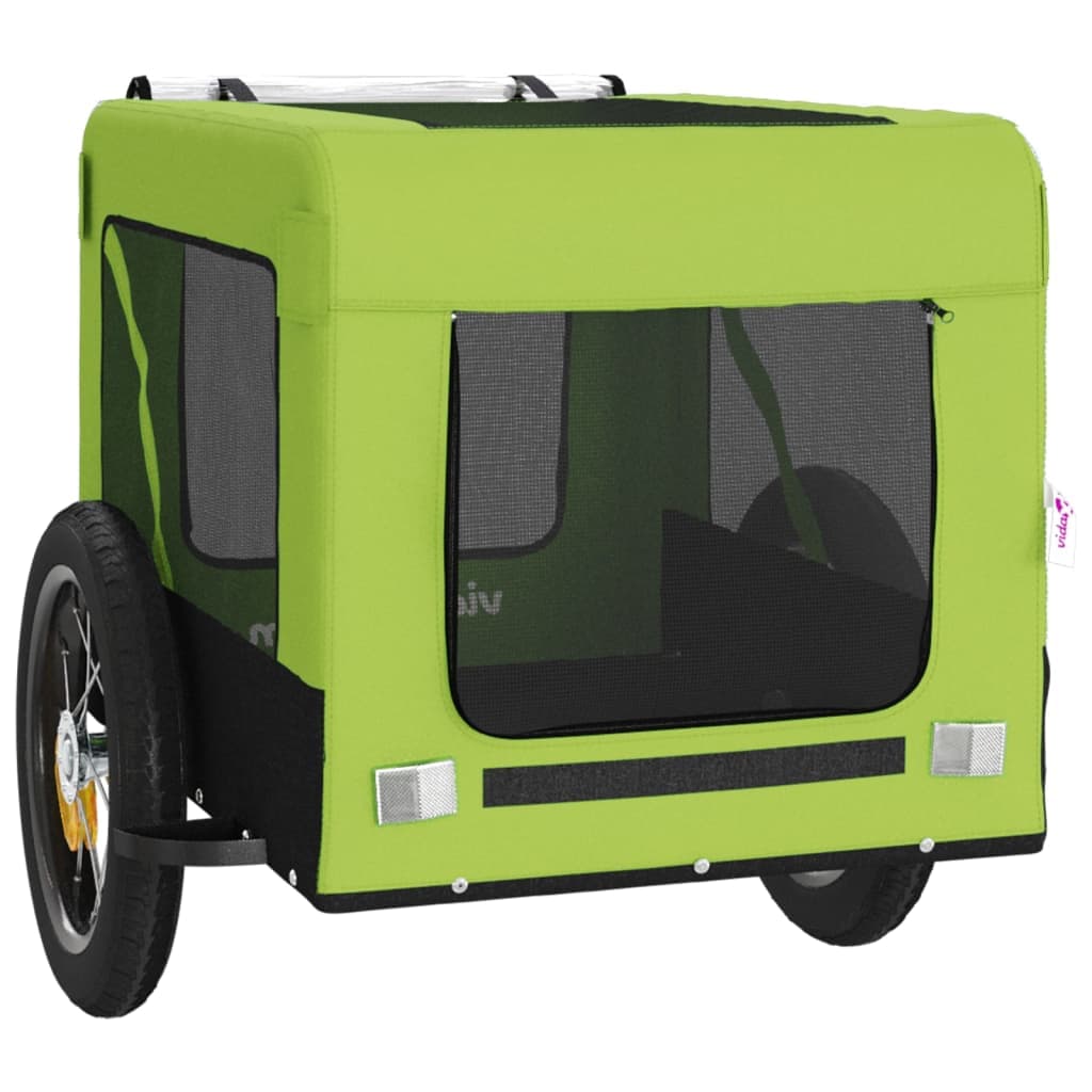 Rimorchio da Bici per Animali Verde e Nero Oxford e Ferro — miniatura 5 di 12