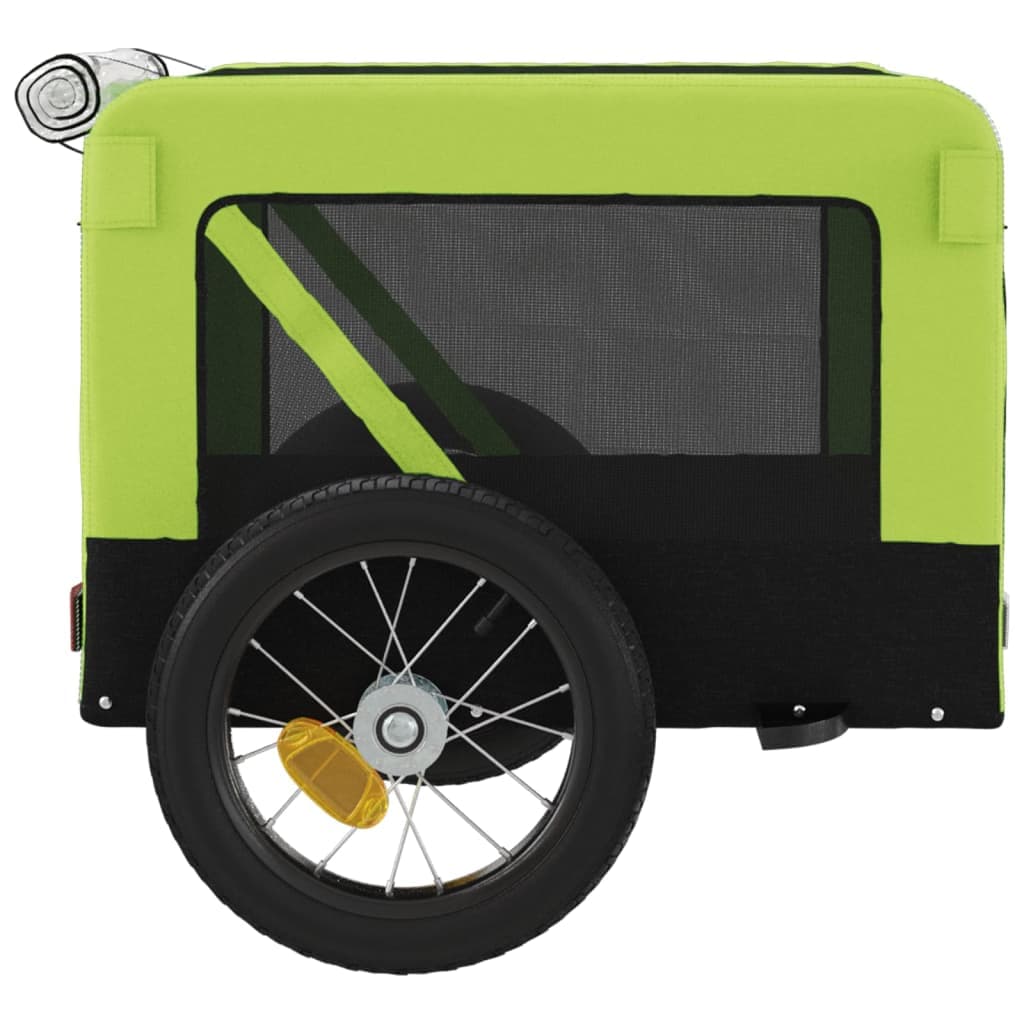Rimorchio da Bici per Animali Verde e Nero Oxford e Ferro — miniatura 7 di 12