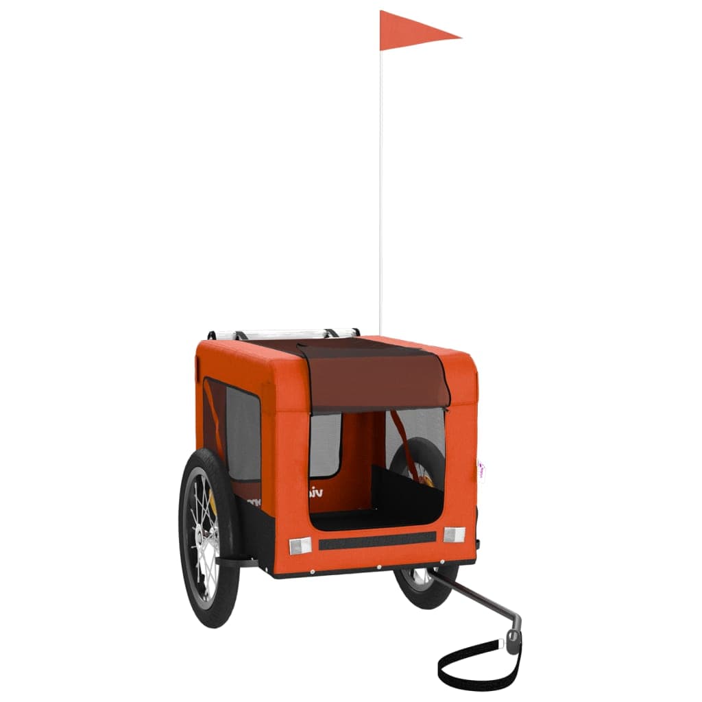 Rimorchio da Bici per Animali Arancione e Nero Oxford e Ferro — miniatura 3 di 12
