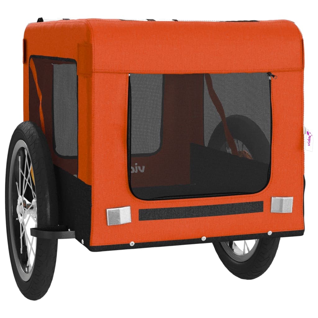 Rimorchio da Bici per Animali Arancione e Nero Oxford e Ferro — miniatura 5 di 12