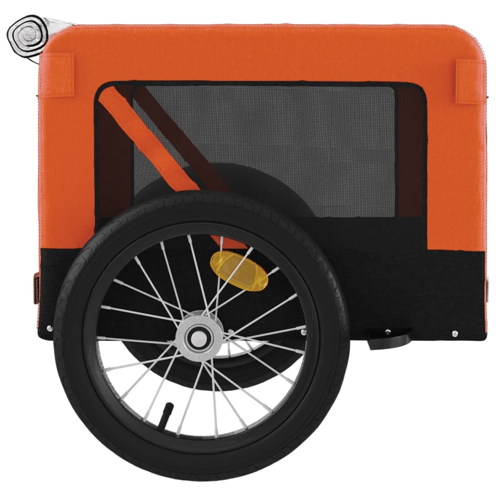 Rimorchio da Bici per Animali Arancione e Nero Oxford e Ferro — miniatura 7 di 12
