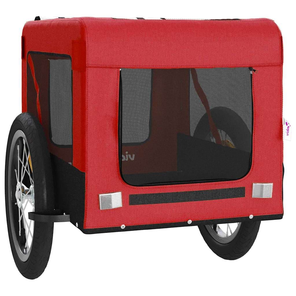 Rimorchio da Bici per Animali Rosso e Nero Oxford e Ferro — miniatura 5 di 12