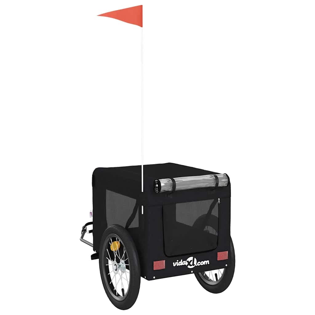 Rimorchio da Bici per Animali Nero Oxford e Ferro — miniatura 8 di 12