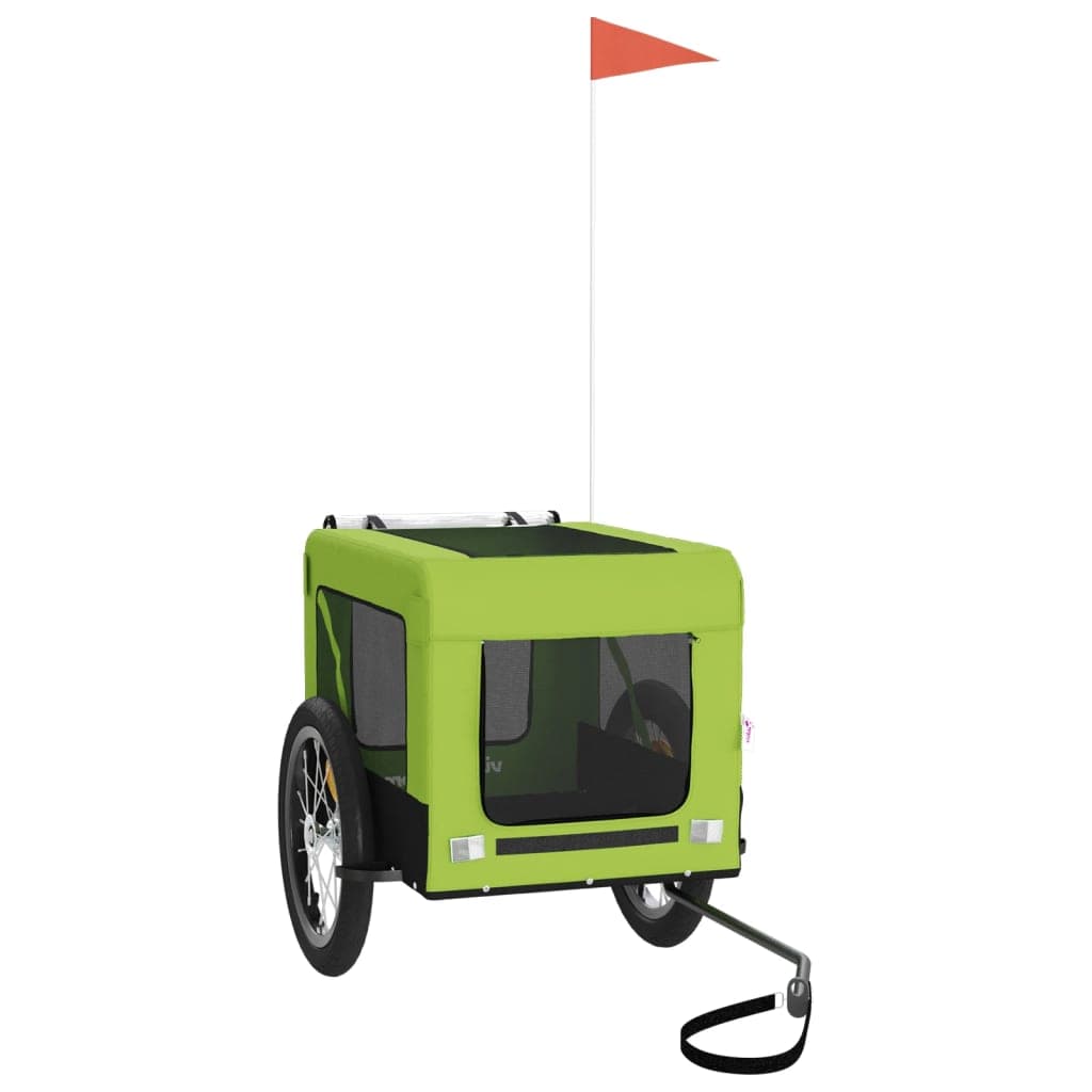 Rimorchio da Bici per Animali Verde e Nero Oxford e Ferro — miniatura 3 di 12