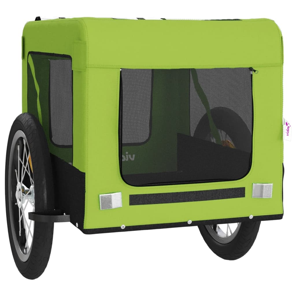 Rimorchio da Bici per Animali Verde e Nero Oxford e Ferro — miniatura 5 di 12