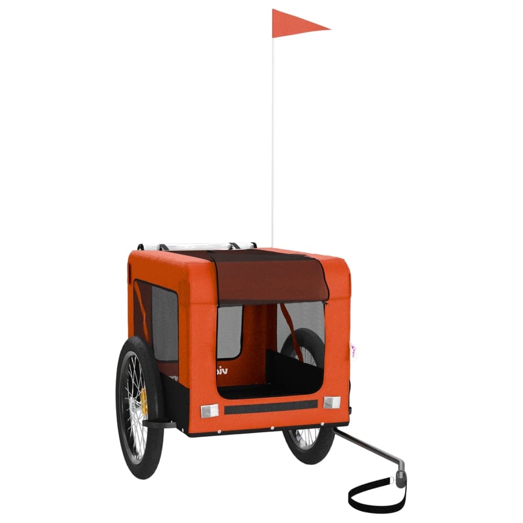 Rimorchio da Bici per Animali Arancione e Nero Oxford e Ferro — miniatura 3 di 12