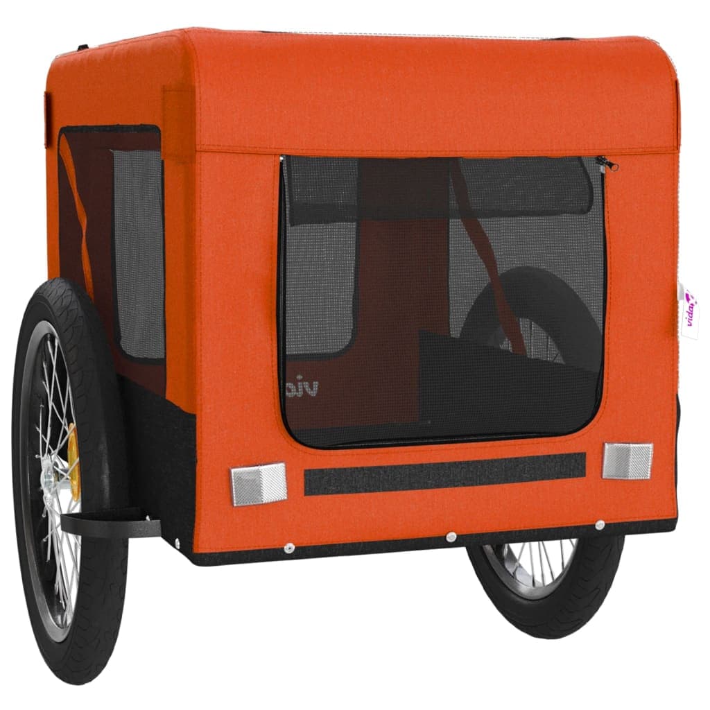 Rimorchio da Bici per Animali Arancione e Nero Oxford e Ferro — miniatura 5 di 12