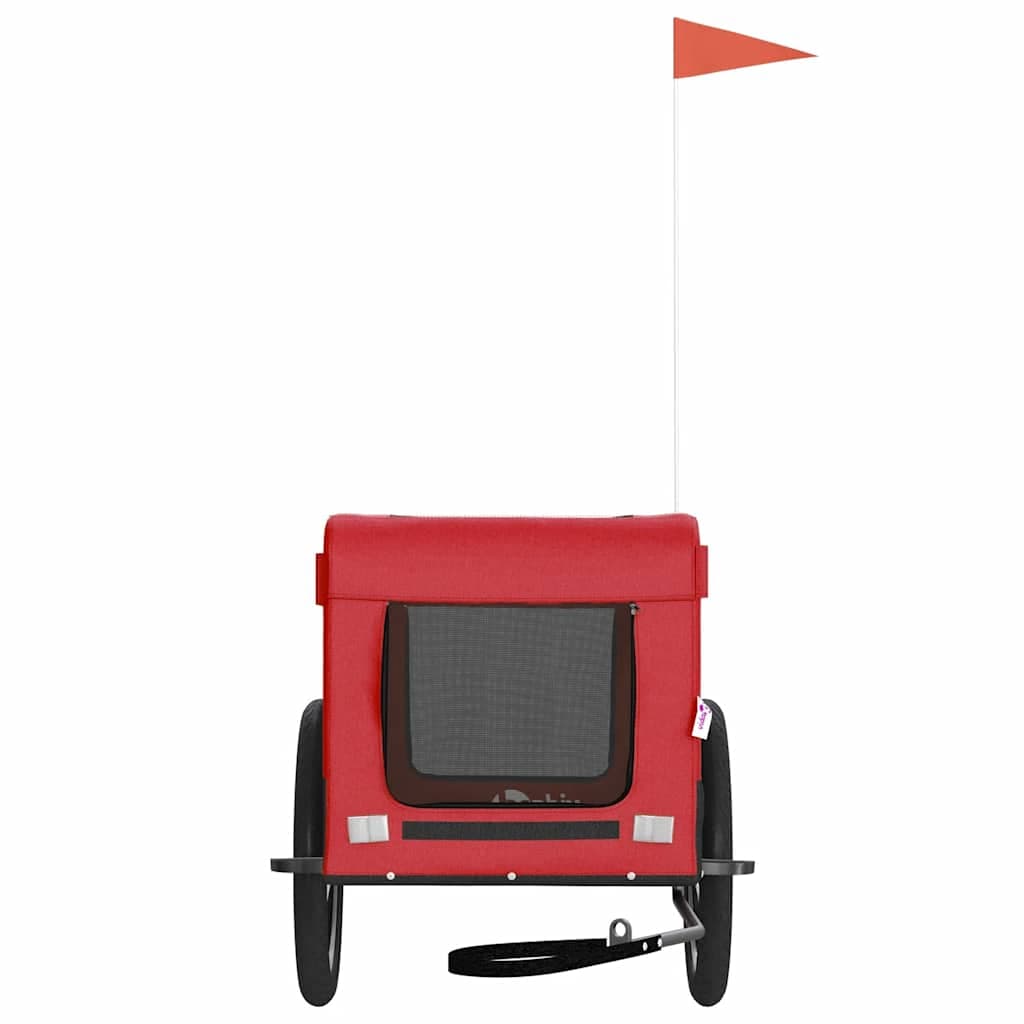 Rimorchio da Bici per Animali Rosso e Nero Oxford e Ferro — miniatura 4 di 12