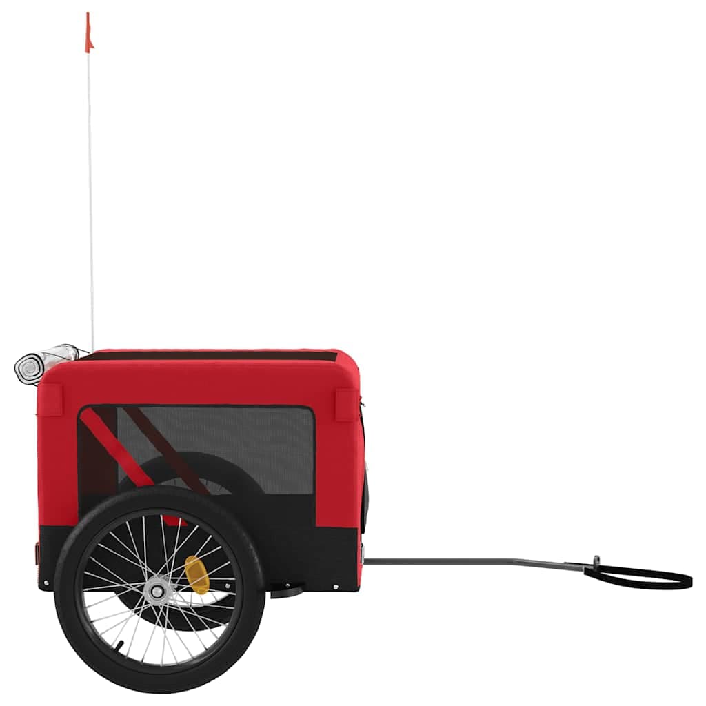 Rimorchio da Bici per Animali Rosso e Nero Oxford e Ferro — miniatura 6 di 12