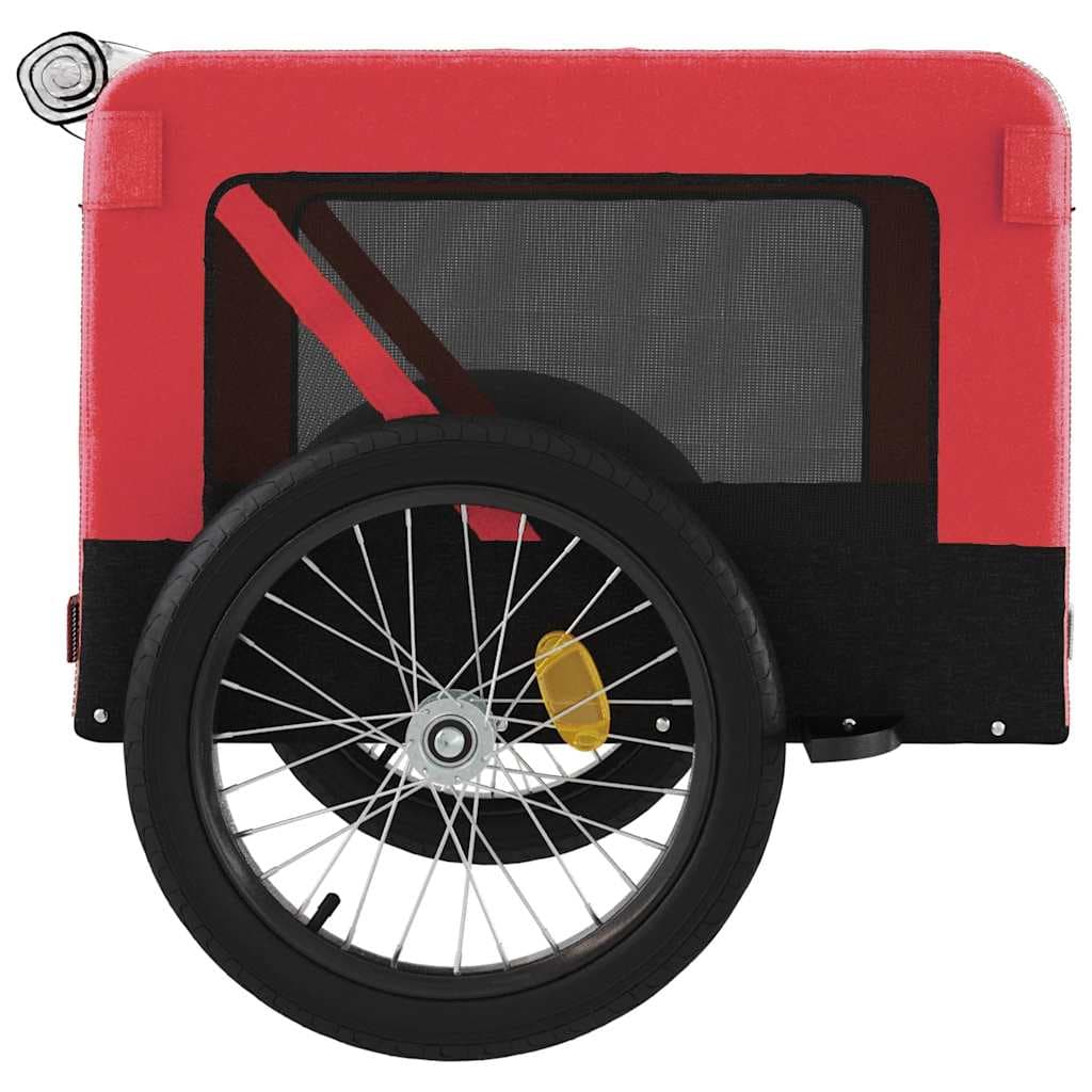 Rimorchio da Bici per Animali Rosso e Nero Oxford e Ferro — miniatura 7 di 12