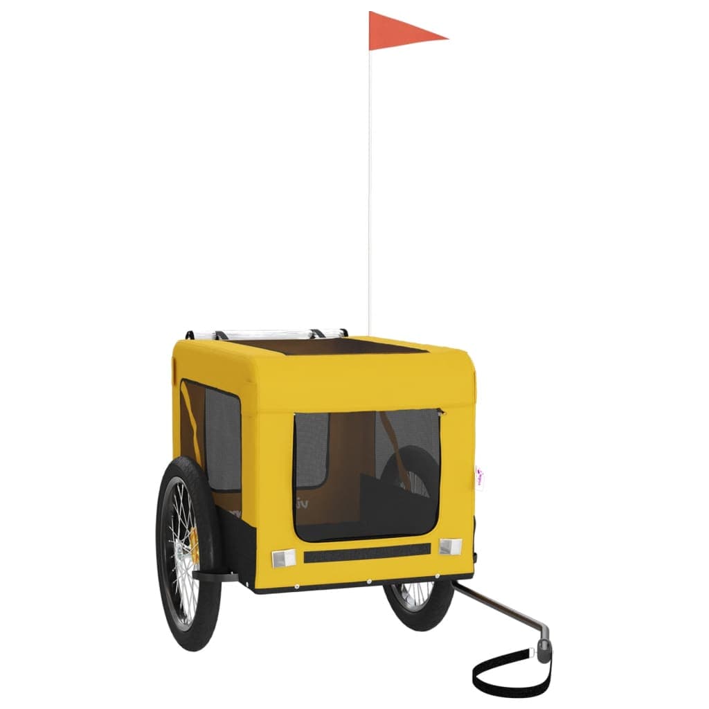 Rimorchio da Bici per Animali Giallo e Nero Oxford e Ferro — miniatura 2 di 12