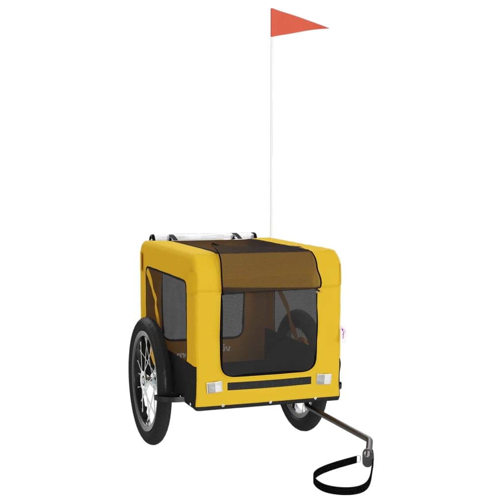 Rimorchio da Bici per Animali Giallo e Nero Oxford e Ferro — miniatura 3 di 12
