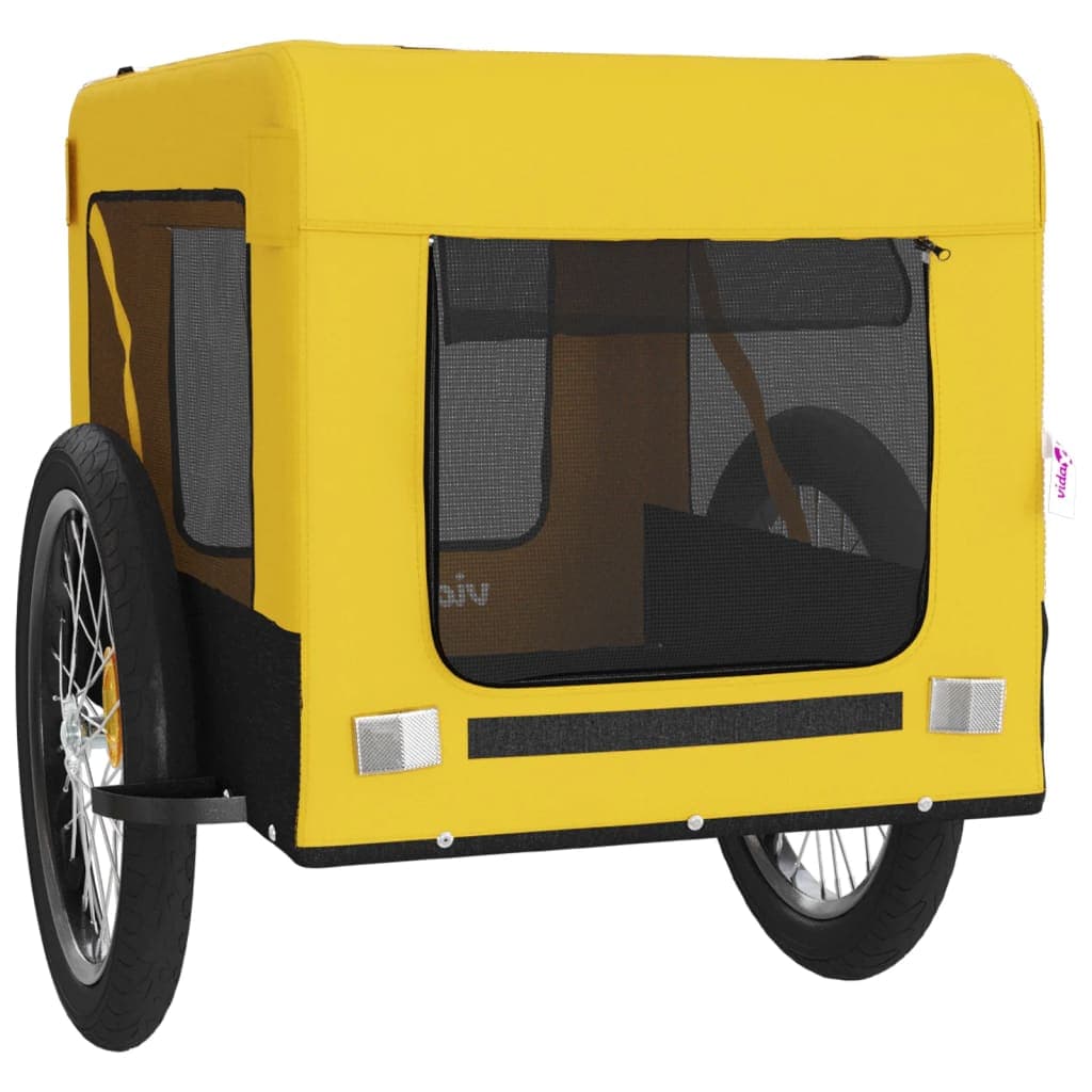 Rimorchio da Bici per Animali Giallo e Nero Oxford e Ferro — miniatura 5 di 12